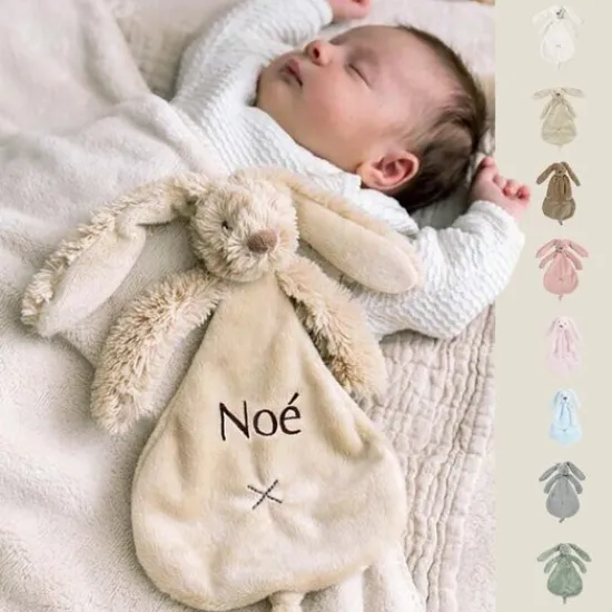 Kraamcadeau Happy HorseRabbit Richie tutteldoek met naam